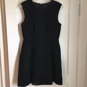 J.crew black A line dress w/ perforated detail
